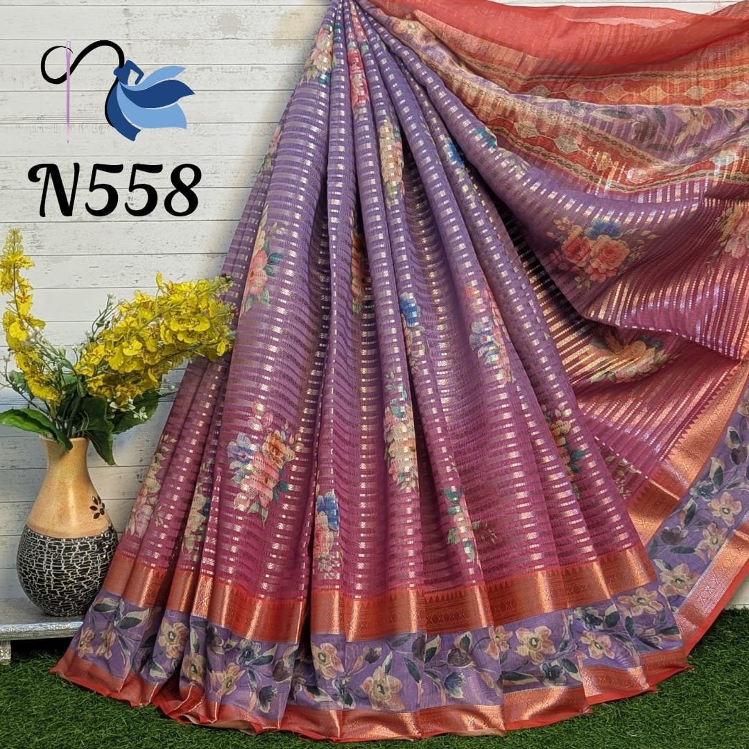 "Light as a feather, soft as a dream: Chanderi silk with captivating digital floral prints."